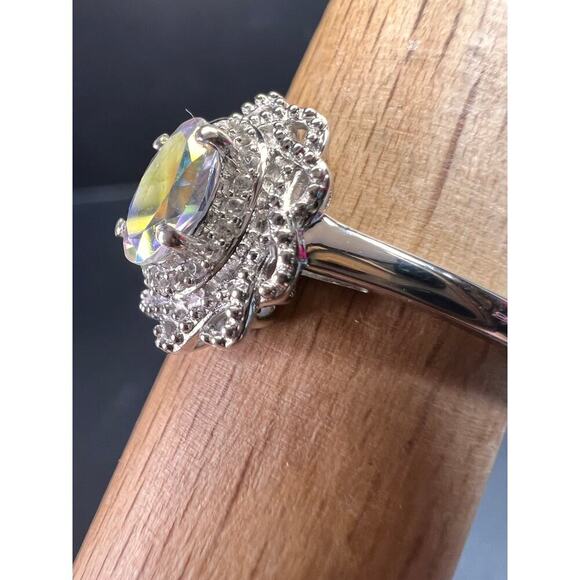 NEW Mercury Mystic topaz zircon celestial halo ring in sterling silver size 10 - Picture 15 of 16